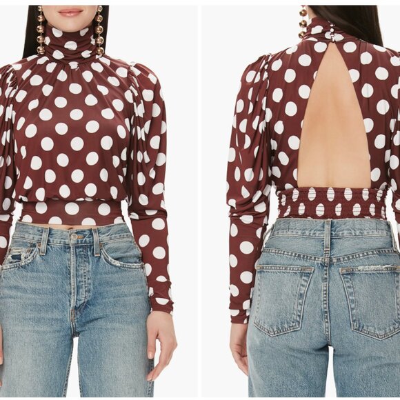 Polka Dot Backless Top - Picture 2 of 8